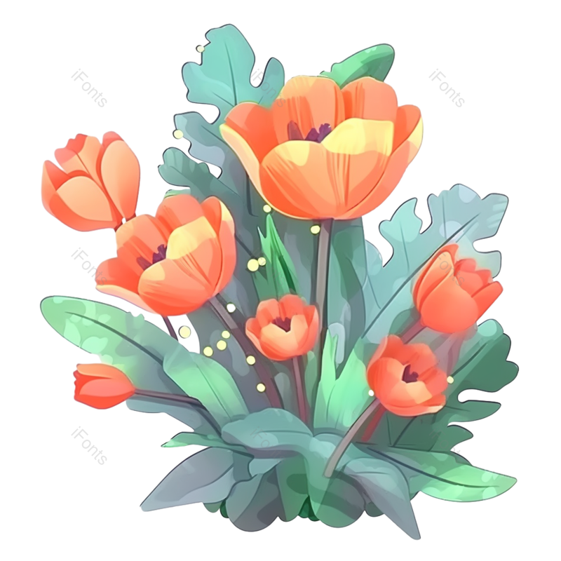 红色的花图片,白色背景元素,植物PNG,免抠素材